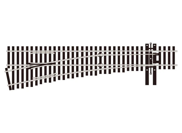PECO SL-E8352 Streamline HO gauge code 83 flat bottom North American ties Electrofrog #5 radius left-hand turnout
