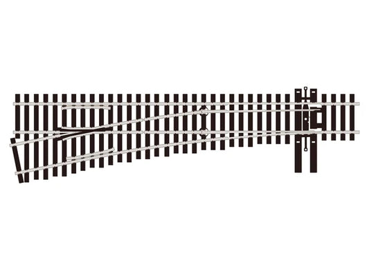 PECO SL-E8352 Streamline HO gauge code 83 flat bottom North American ties Electrofrog #5 radius left-hand turnout