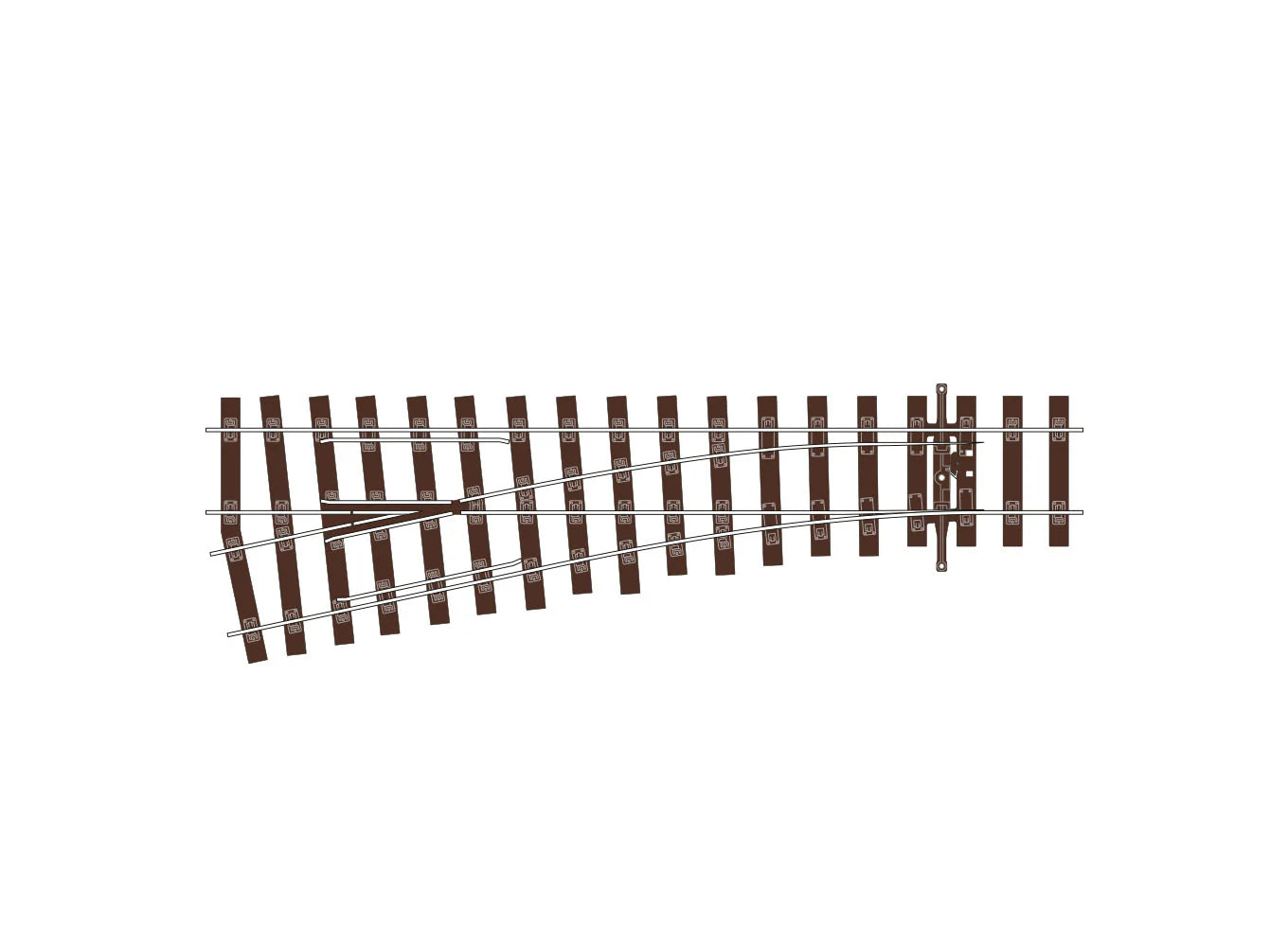 PECO SL-U1192 Streamline OO/HO gauge code 75 bullhead Unifrog small-radius left-hand turnout